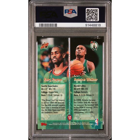 1998 Topps Stadium Club Co-Signers CO12 Antoine Walker Gary Payton PSA Authentic - Picture 2 of 5